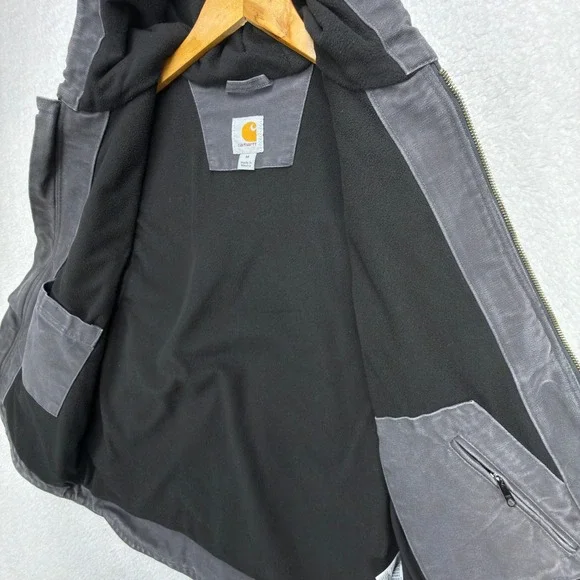 Carhartt Knoxville Hooded Vest Fleece Lined Mens Medium 101687 029 Shadow Gray - Picture 10 of 10
